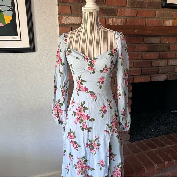 Reformation Shelby Floral Midi Dress in Giulia Sz 0 - Picture 3 of 11